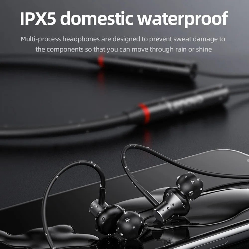 Lenovo HE05X 2 Bluetooth 5.0 Earphones HIFI Magnetic Neckband Headset (black)