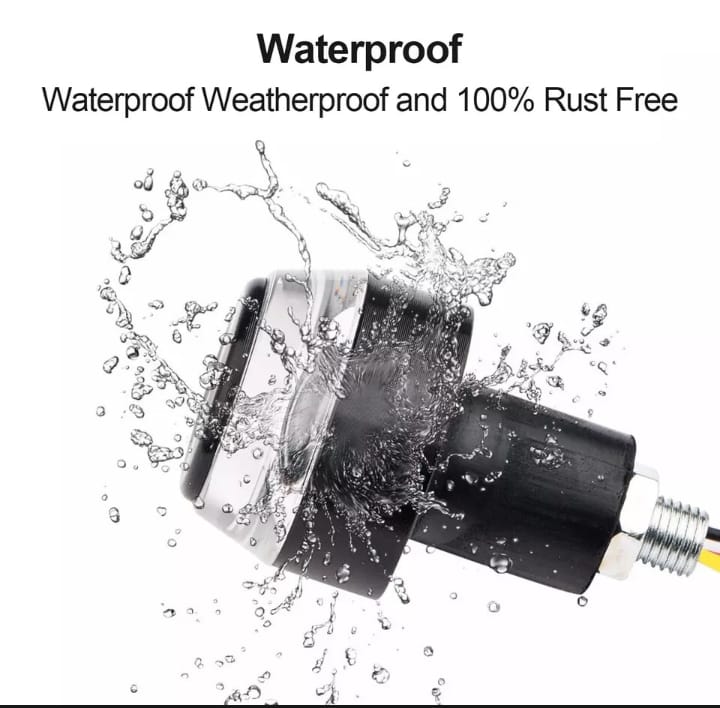 Dual Color Turn Signal Indicator Motor Cycle Handle Grip Bar Blinker Side Marker Lamp Motorcycle Decoration Handlebar End Light (2 Pcs) ( Yellow color)