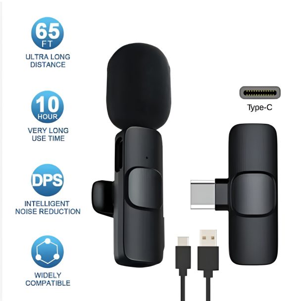 Deal pack of 2 - K8 Mic Collar Wireless Microphone & M28 airbuds Tws Wireless Earbuds
