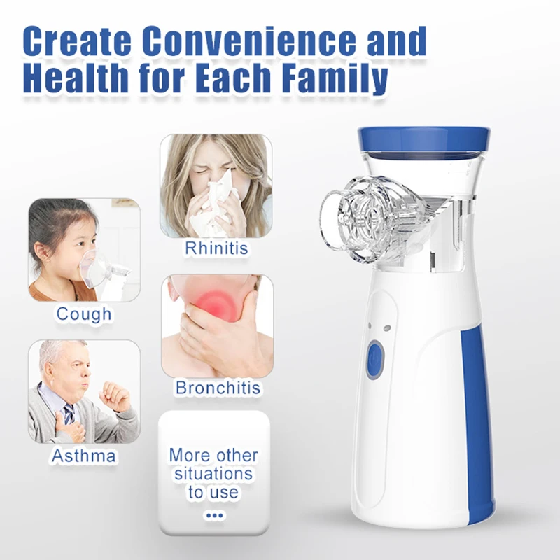 Portable Nebulizer For Asthma – Compact Inhaler Nebulizer Machine For Kids And Kids | Medical Grade Steam Therapy Device For Easy Breathing Relief
