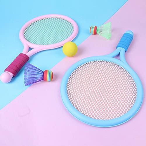Kids Badminton & Tennis Racket Set – Easy-To-Handle Outdoor Sports Toy With 2 Rackets, 1 Ball, And 1 Shuttlecock For Fun Indoor & Outdoor Play (Random Color)