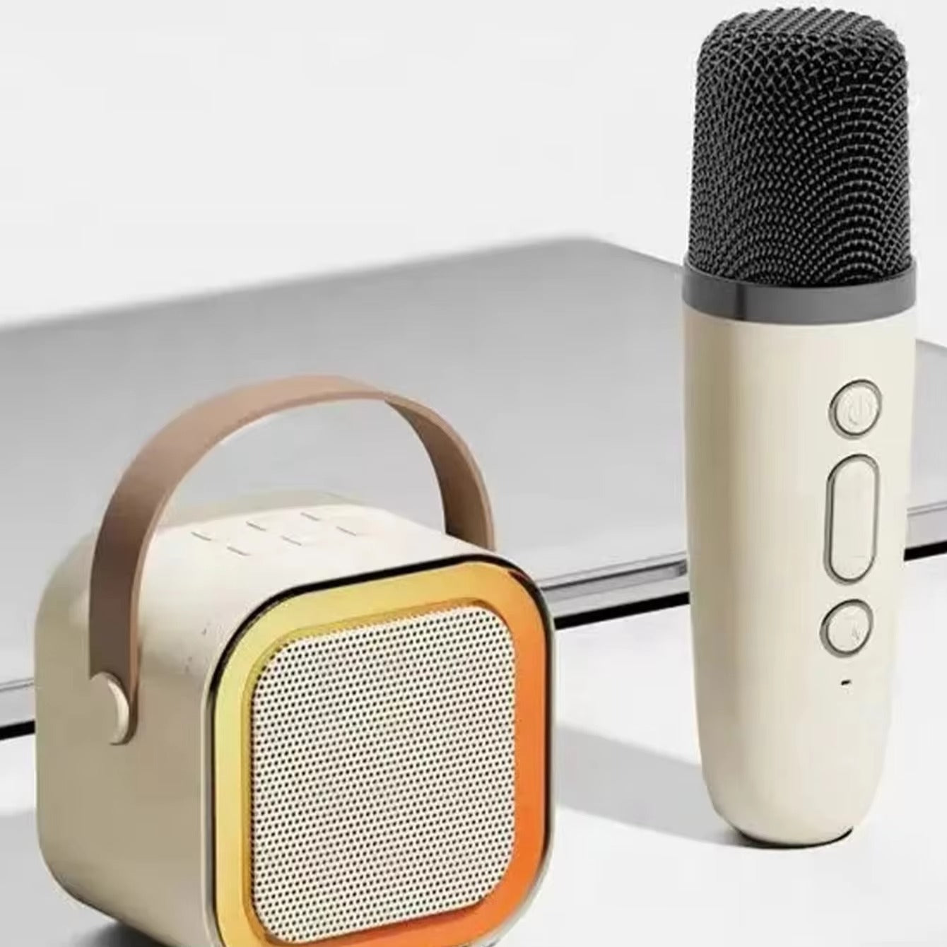 K12 Microphone Karaoke Bluetooth Speaker RGB Light Two 5W Speakers Sound Subwoofer Boombox Support Multiple Input Modes