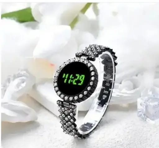 Ladies Round Dial Digital Watch