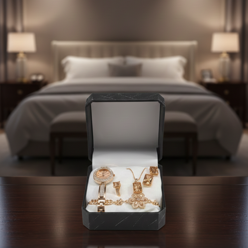 Ladies Watch Jewellery Elegant Stylish Durable Quality Timeless Design Reliable Performance Perfect Choice (With Box)