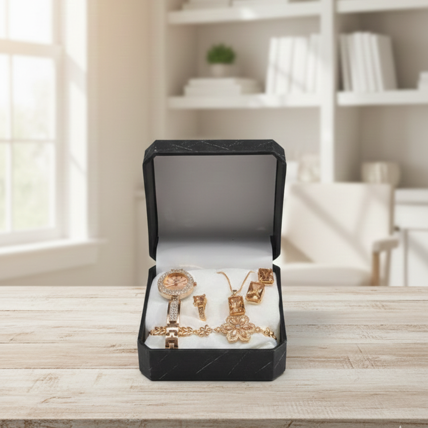 Ladies Watch Jewellery Elegant Stylish Durable Quality Timeless Design Reliable Performance Perfect Choice (With Box)