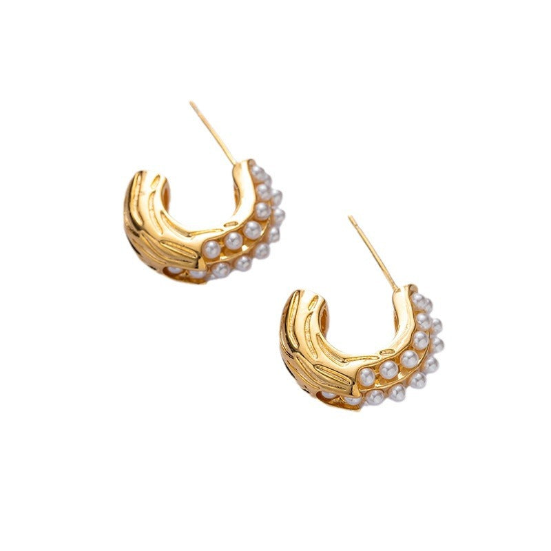 Pearl Bali – Elegant Korean Style Earrings-Golden