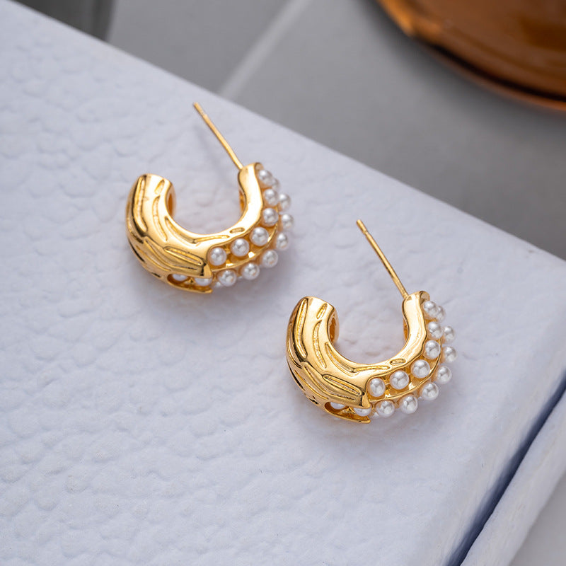 Pearl Bali – Elegant Korean Style Earrings-Golden