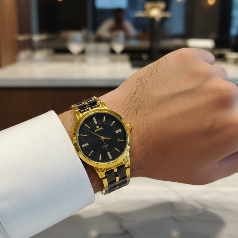 Men’s Chain Waterproof Watch – Stylish Durable Wristwatch with Metal Chain Strap, Fashion Accessory for Daily Wear & Occasions (without box)