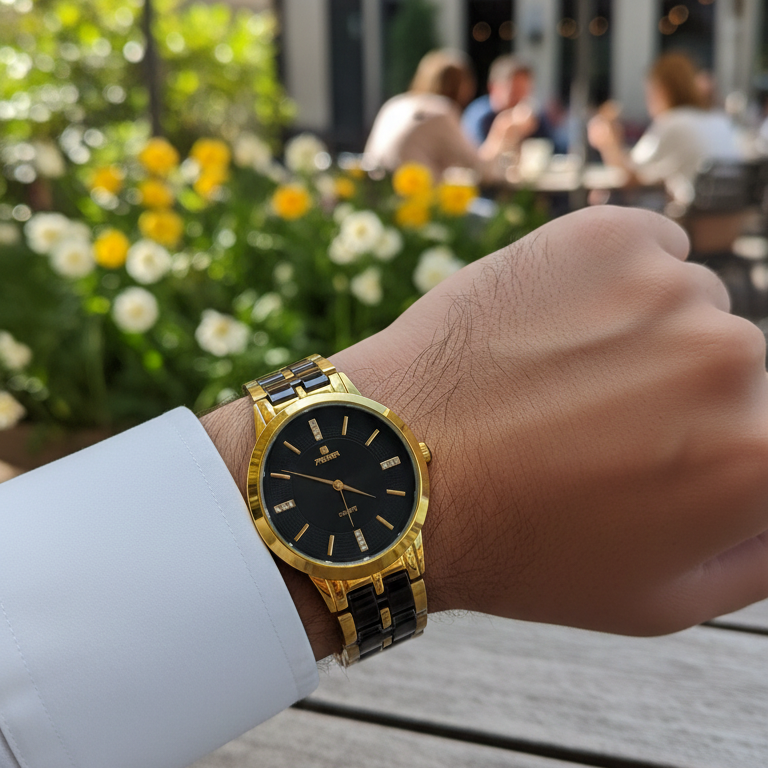 Men’s Chain Waterproof Watch – Stylish Durable Wristwatch with Metal Chain Strap, Fashion Accessory for Daily Wear & Occasions (without box)