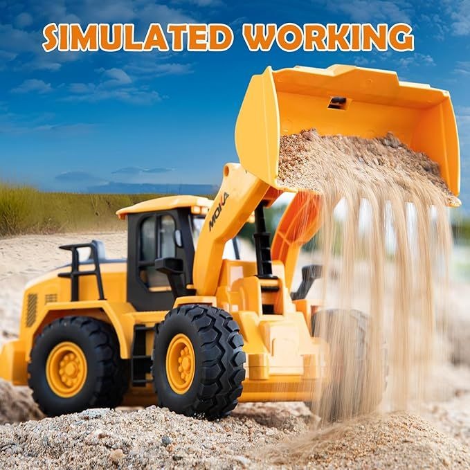 The Perseids Remote Control Bulldozer – 1/16 Scale 11 Channel Heavy RC Construction Toy with Lights & Sound, Yellow