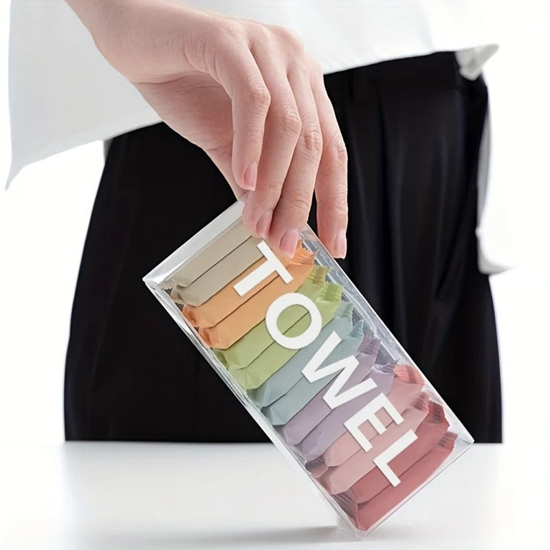 14 Pcs Compressed Travel Disposable Face Towel – Portable Coin Tissue Towels for Travel, Gym, Hotel & Outdoor Use