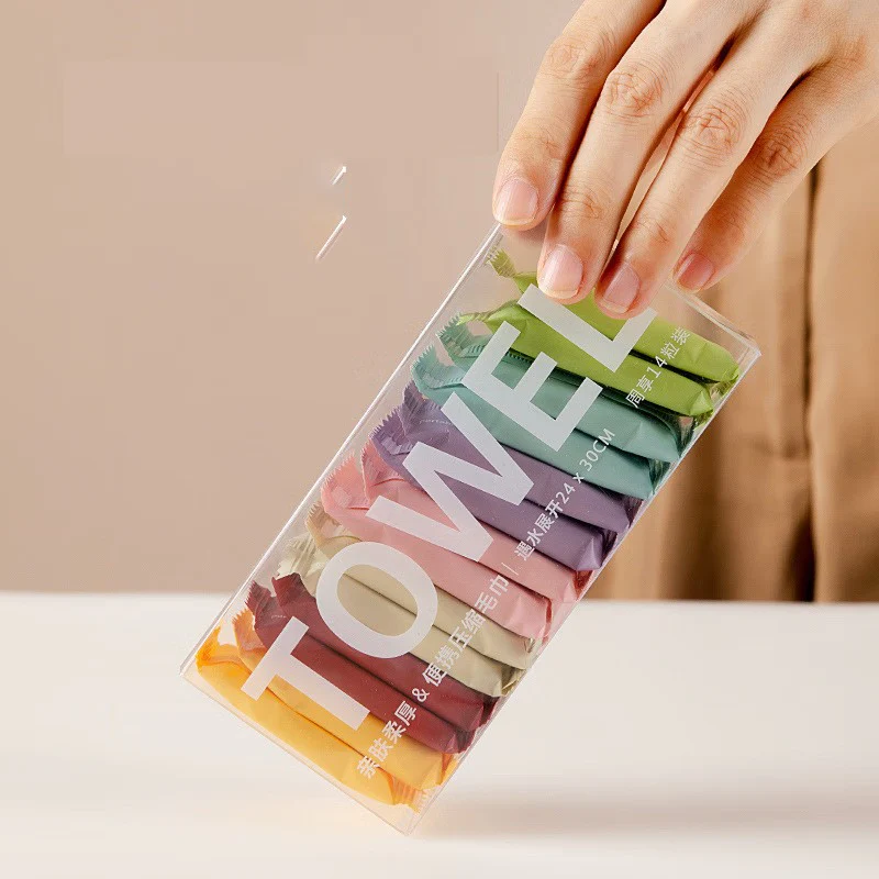 14 Pcs Compressed Travel Disposable Face Towel – Portable Coin Tissue Towels for Travel, Gym, Hotel & Outdoor Use