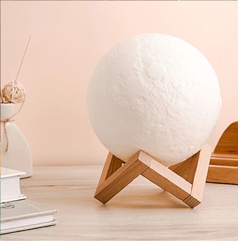3D Moon Lamp 7Colour15 cm Changeable Sensor for Bedroom Touch Moonlight Lamp with Stand USB for Bedside Valentine Wedding Gifts for Girlfriend Boyfriend