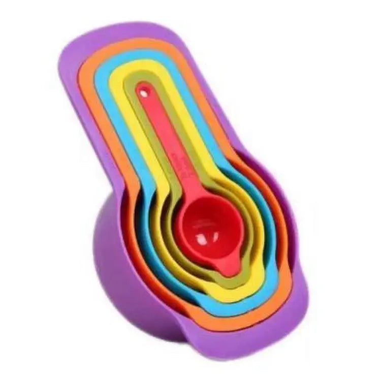Measuring Cup And Spoon Set - 6Pcs (random colors)