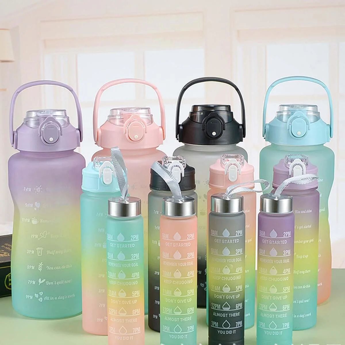 3 PCS 3 in1 multicolor water bottles (Random Color)