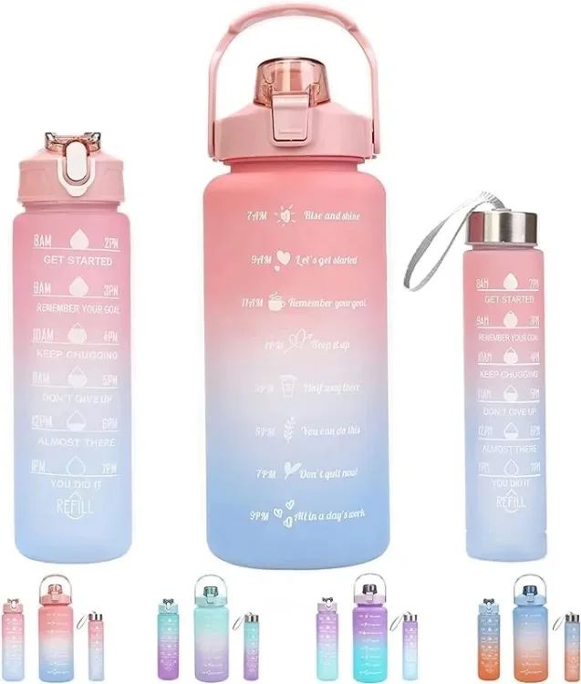 3 PCS 3 in1 multicolor water bottles (Random Color)