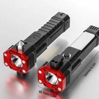 Versatile High Power Led Flashlight Focus Light Power Bank and Window Hammer