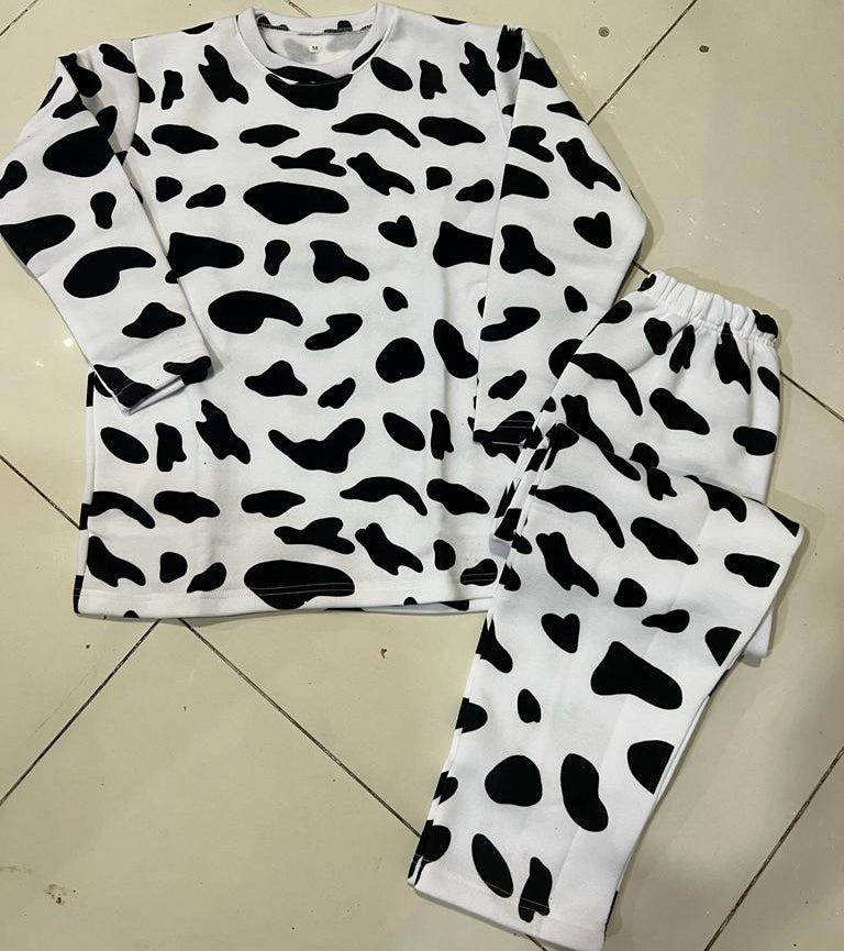 White Cow Printed Tracksuit