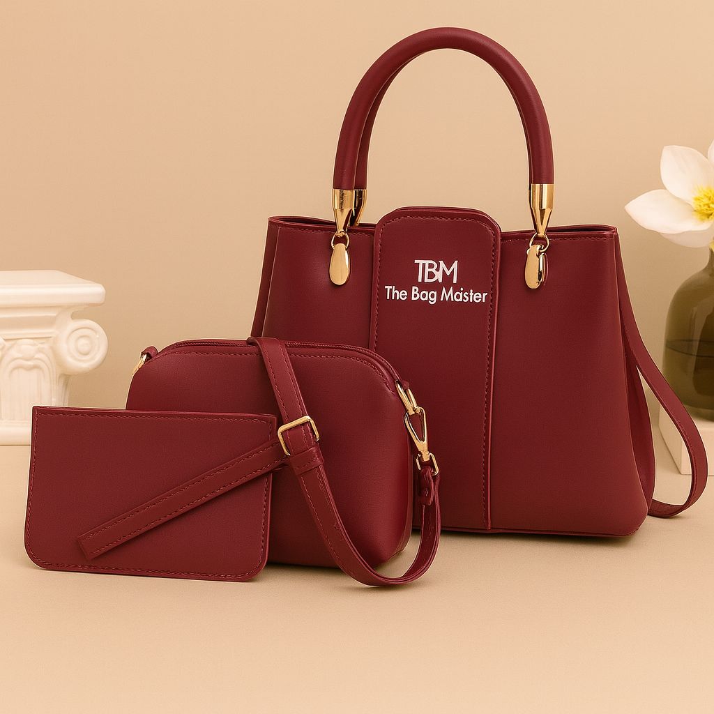 3 Pieces Ladies Handbag Elegant Design Premium Quality