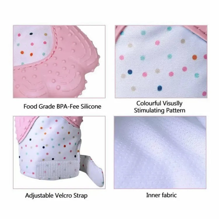 BABY SILICONE TEETHING MITTEN GLOVES NEWBORN CHEWABLE MITTENS TEETHER