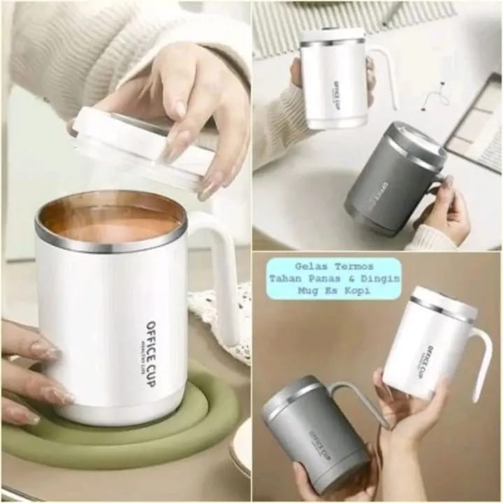 Double-Walled Stainless Steel Coffee Mug with Ergonomic Handle