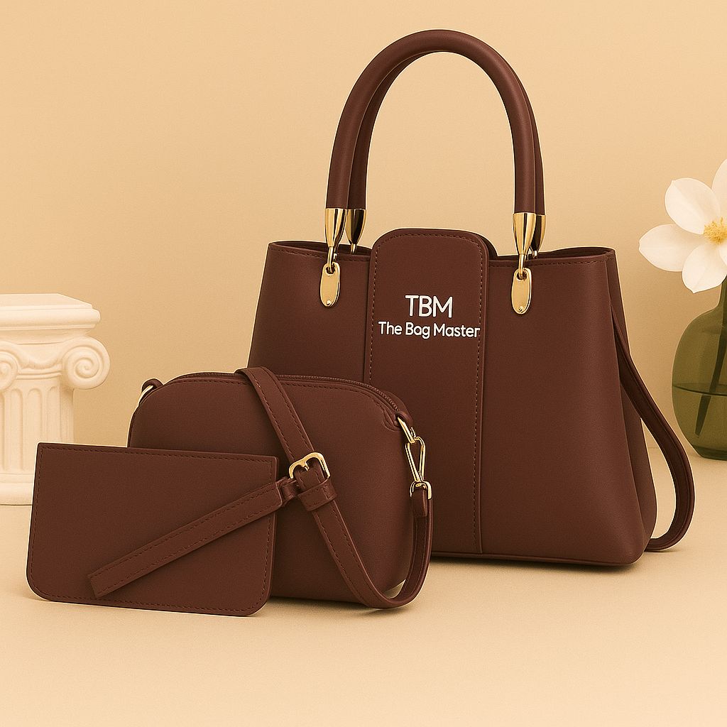 3 Pieces Ladies Handbag Elegant Design Premium Quality