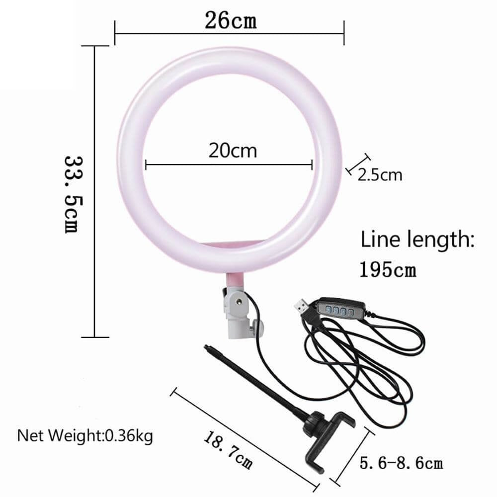 Professional 10-inch LED Ring Fill Light with Universal Phone Holder