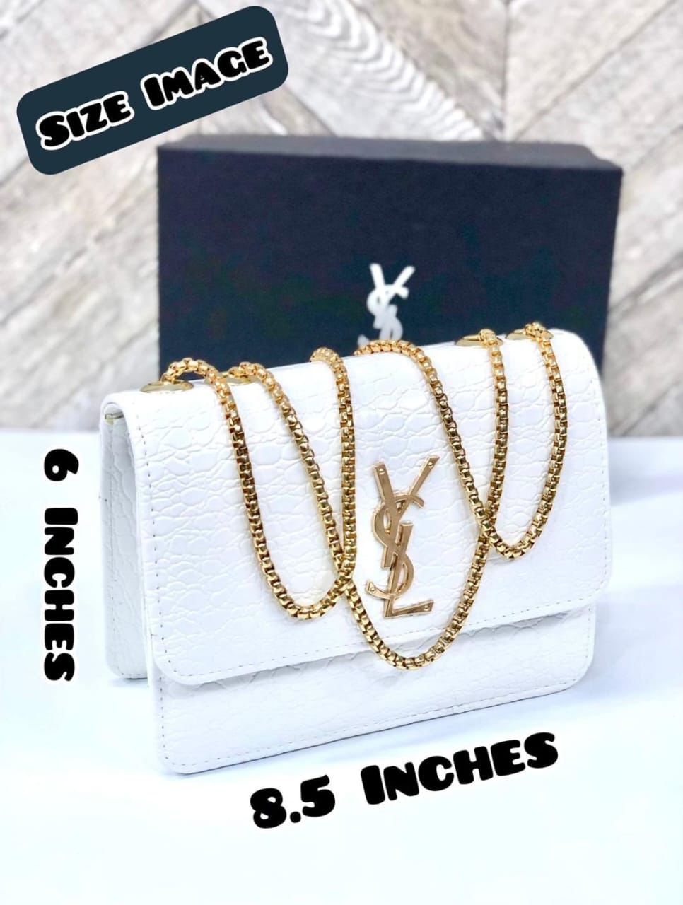 Premium Croc-Embossed Vegan Leather Crossbody Bag with Elegant Gold-Tone Chain Strap