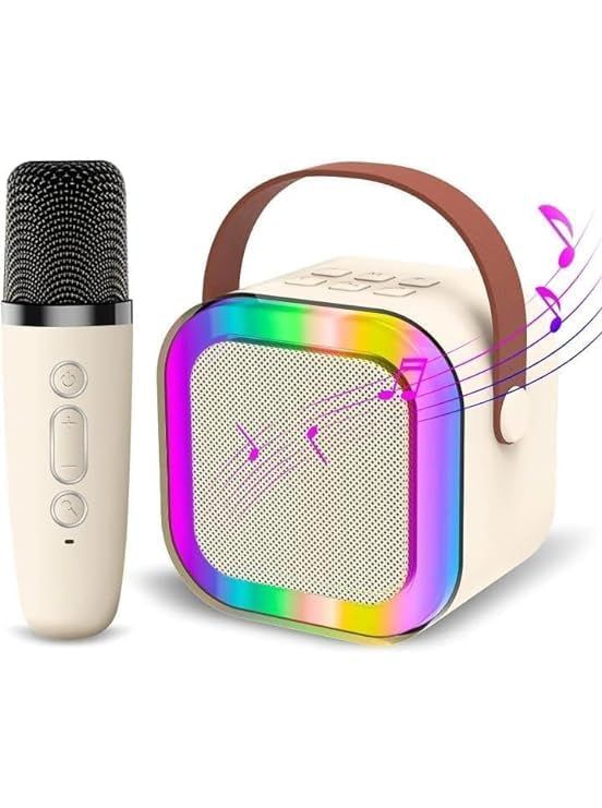 K12 Microphone Karaoke Bluetooth Speaker RGB Light Two 5W Speakers Sound Subwoofer Boombox Support Multiple Input Modes