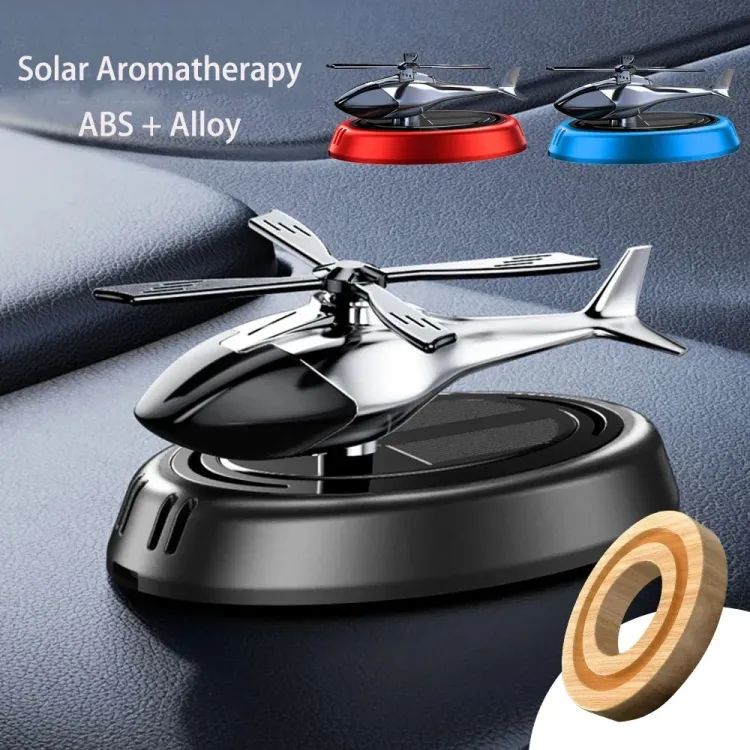 Solar Car Air Freshener Helicopter Auto Aromatherapy Sun Light Energy Rotation Car Inside Fragrance Ornaments Car Aroma Diffuser